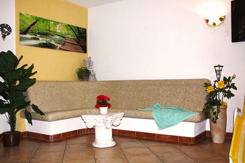 Sauna bench in the Pension Roman